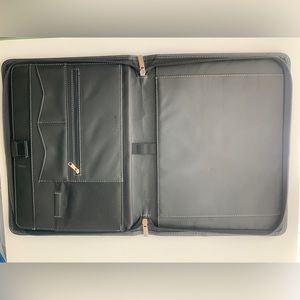 STYLIO Zippered Padfolio Portfolio Binder, Faux Leather Organizer